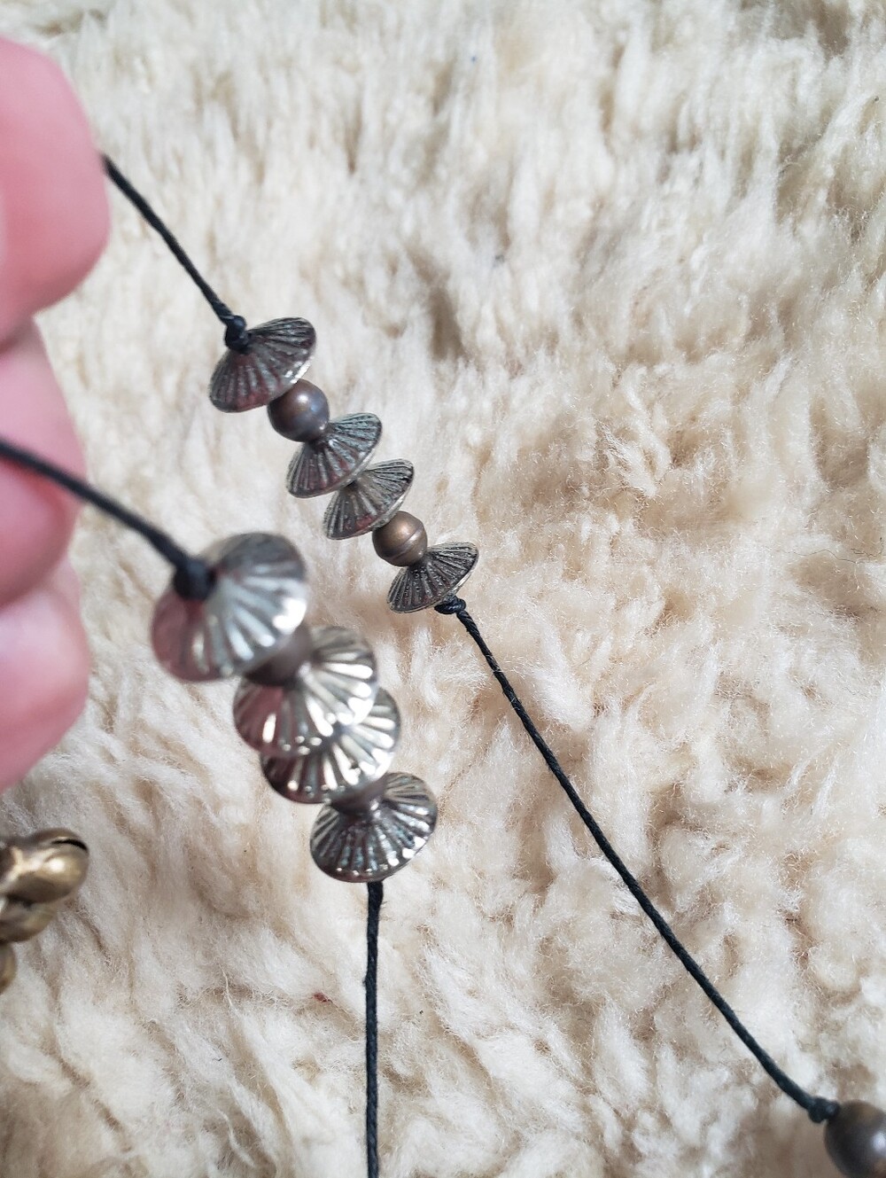 70's Vintage Indian Tribal Statement Pendant Necklace - Agate & Mixed Metals - Picture 10 of 14